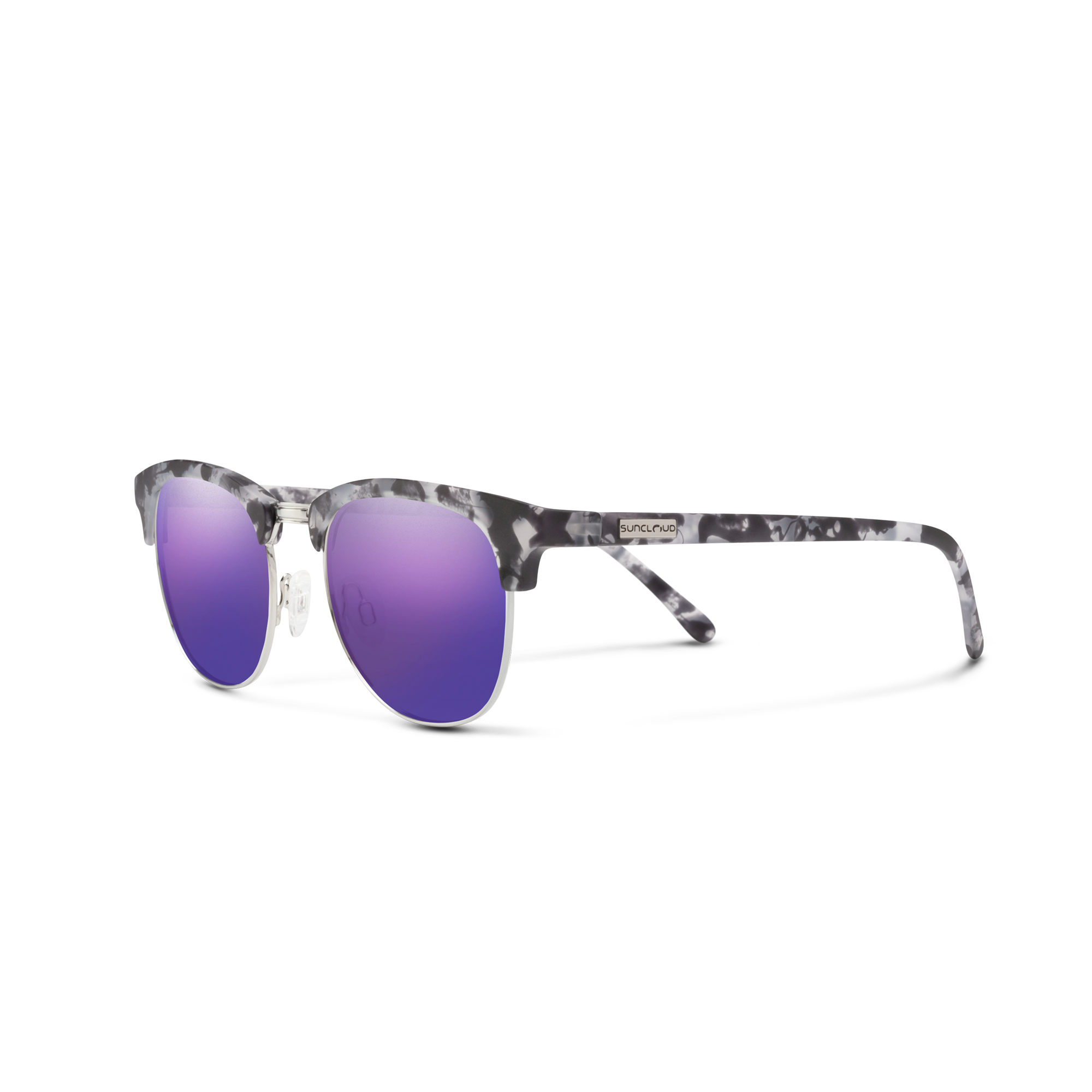 Step Out, Matte Ice Tortoise / Silver + Polarized Purple Mirror Lens, hi-res